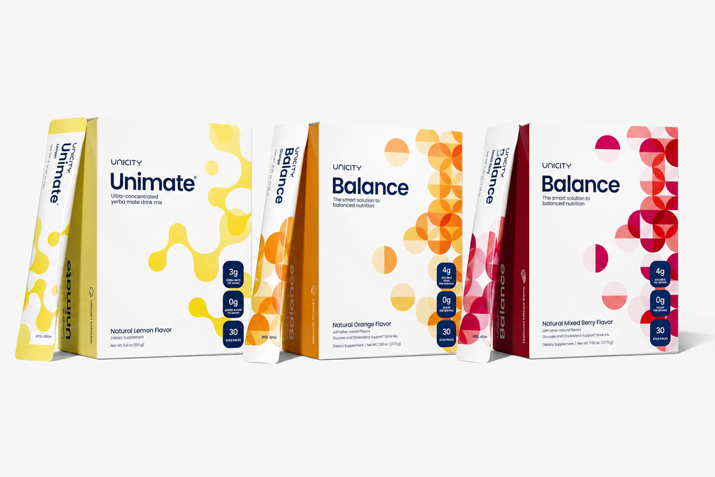 Unicity Balance Trio – Complete Wellness Bundle |Orange,Lemon and Mixed Berry Flavours |3 x 30 Stick Packs