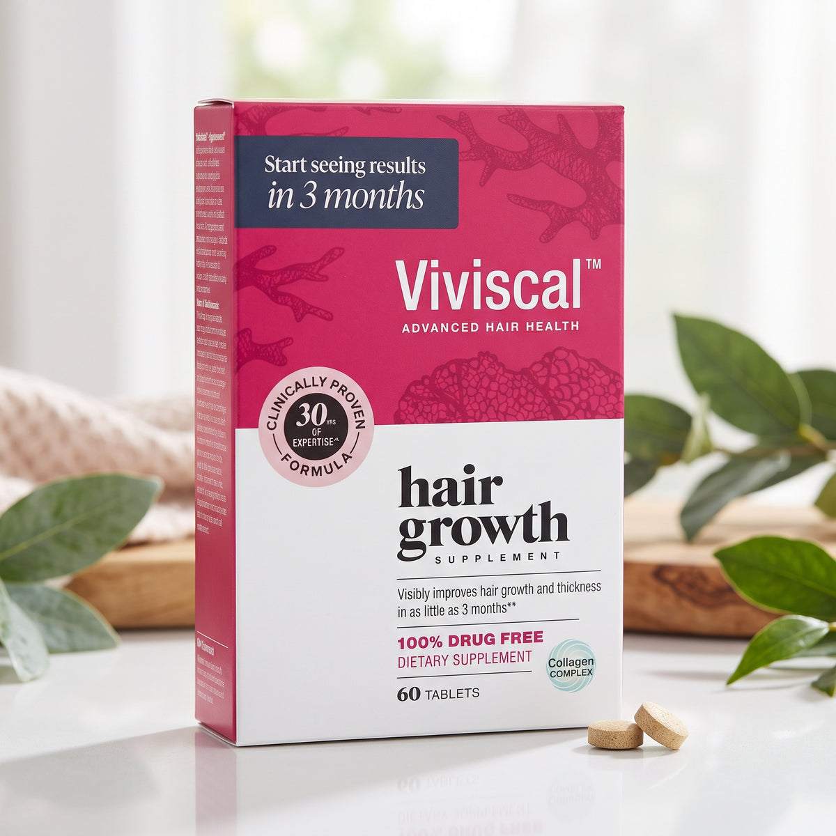 Viviscal Hair Growth Supplements for Women – 60 Tablets, 1-Month Supply