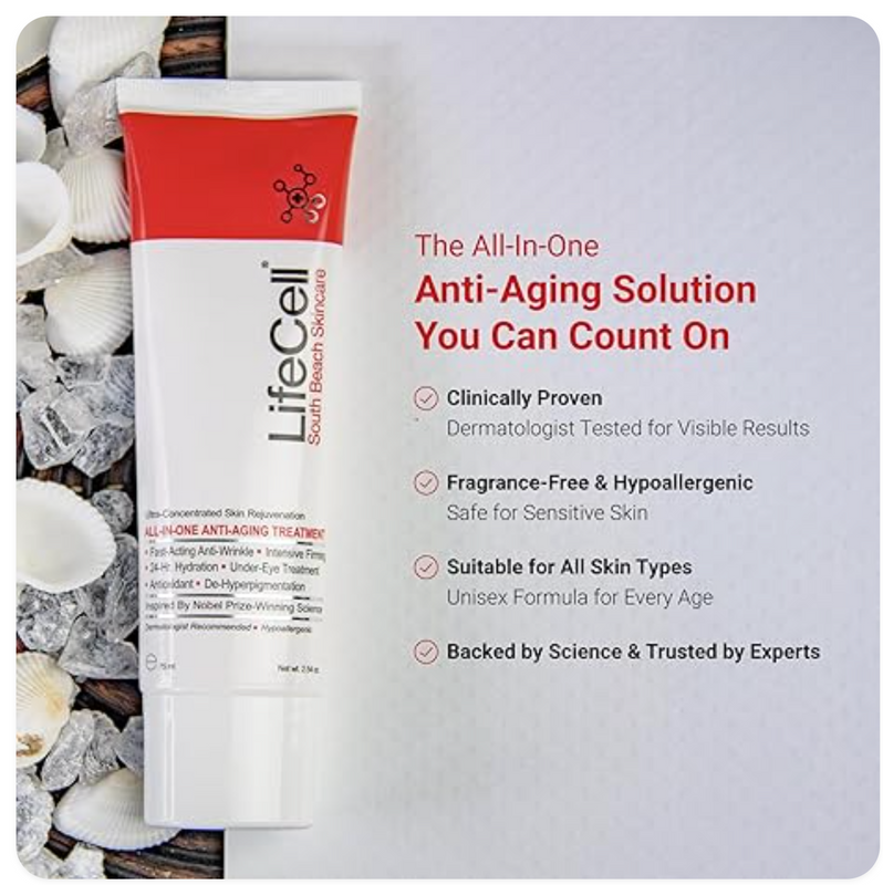 LifeCell - All-in-One Anti-Aging Treatment 2.54 Oz/ 75ml.