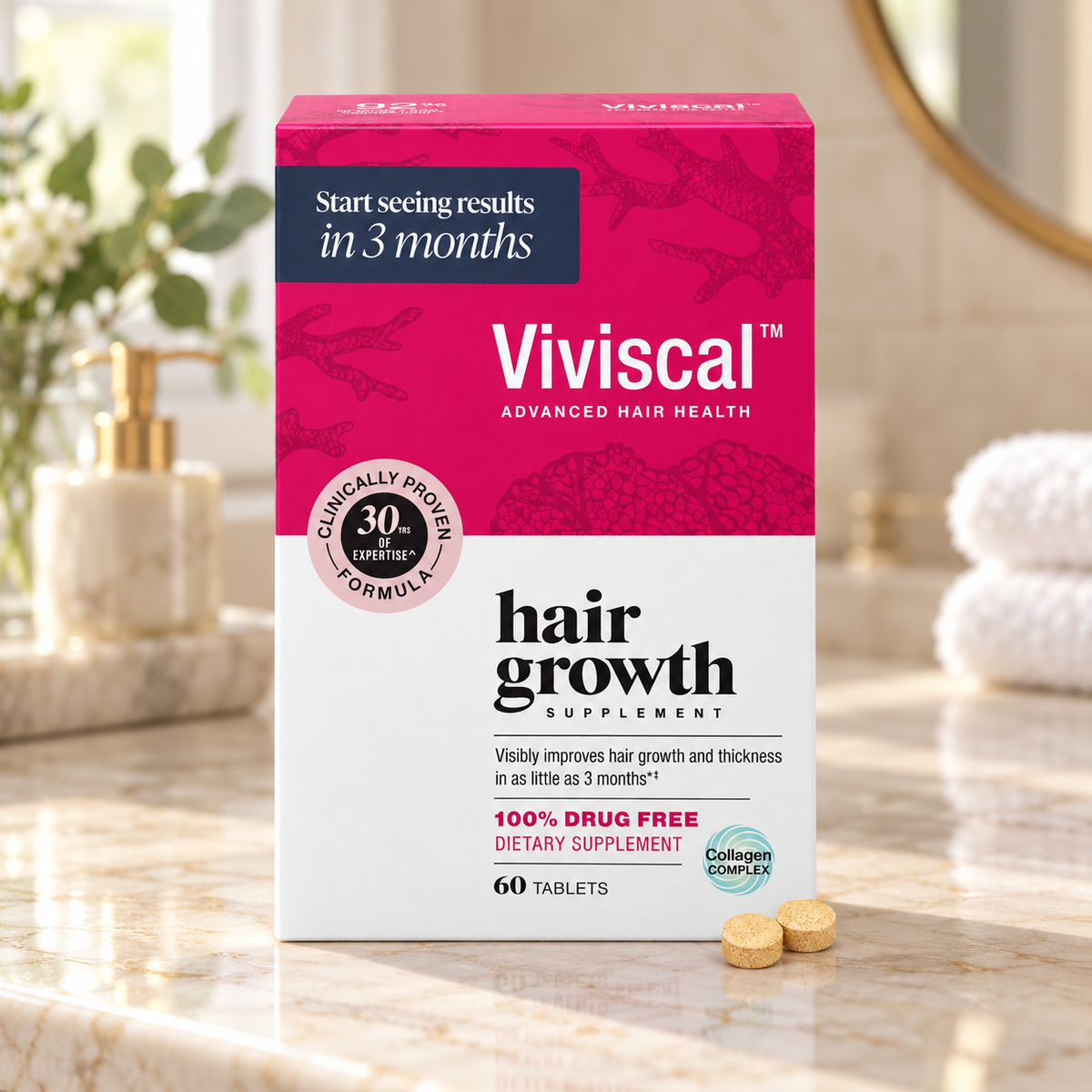 Viviscal Hair Growth Supplements for Women, 60 Tablets